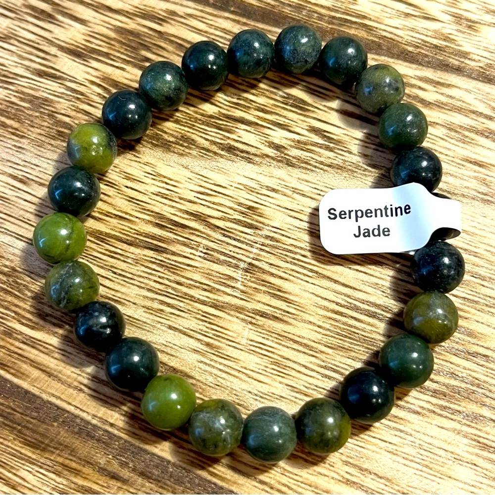 Serpentine Jade Natural Healing Crystal Bracelet